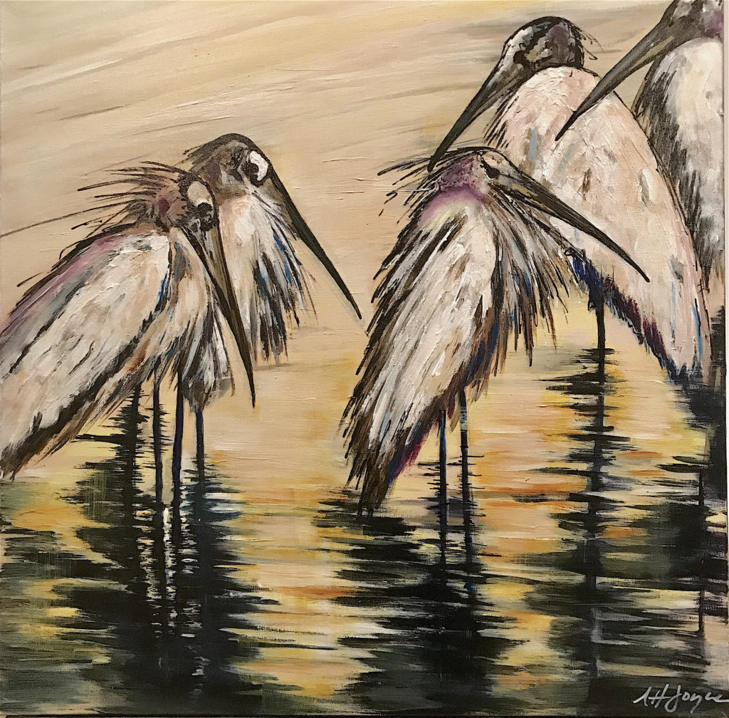 "Reflections of Wood Storks"