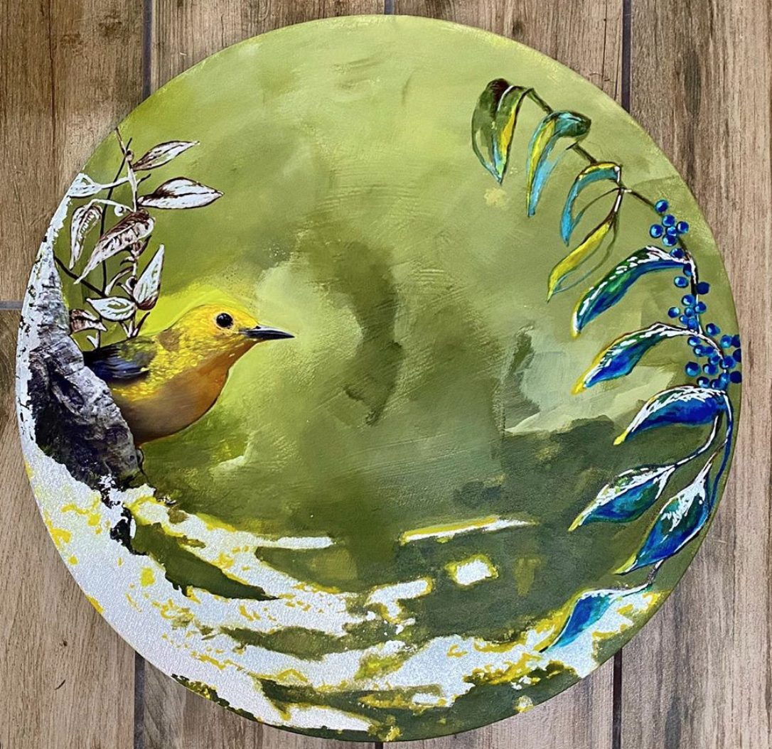 Yellow Warbler painting